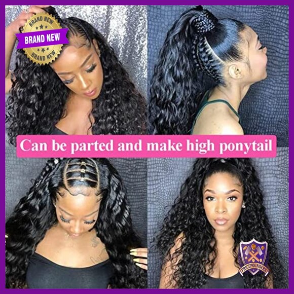 360 Lace Front Wig Human Hair Kinky Curly 180 Density 26 Inch main image 6